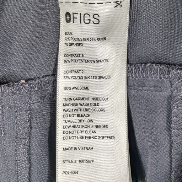 FIGS Technical Collection Gray Scrub Pants XXL Petite Women’s Drawstring Pockets - Picture 3 of 4